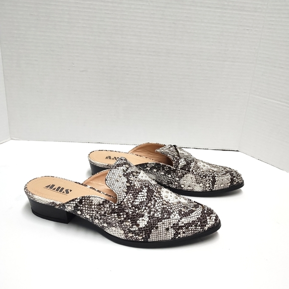 Alia Snakeskin Mules - Black and White - Picture 2 of 8